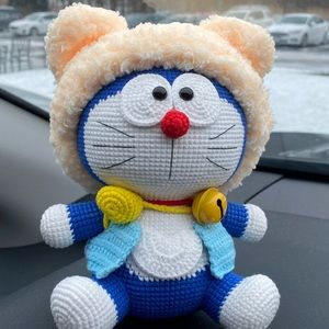 Handmade crochet luffy doraemon